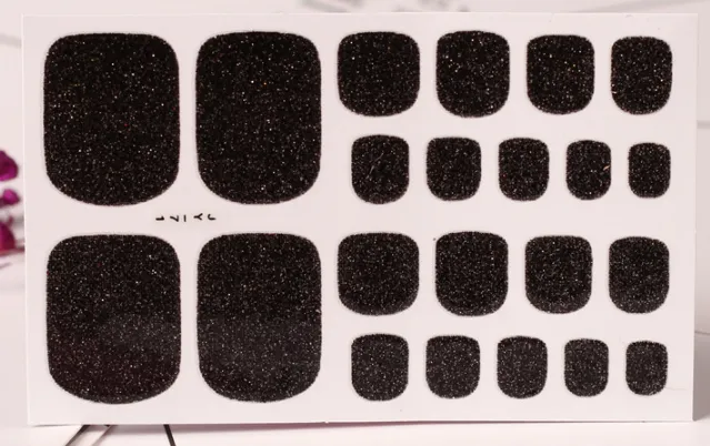 22 Nail Art Stickers Solid Color Green Onion Powder Foot Stickers Black - Shop at LoveMi