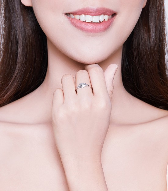Sterling Silver Ring women's fashion feather