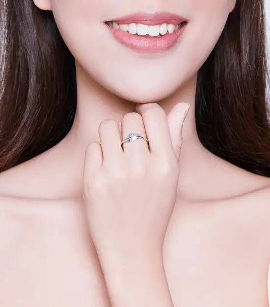 Sterling Silver Ring women's fashion feather