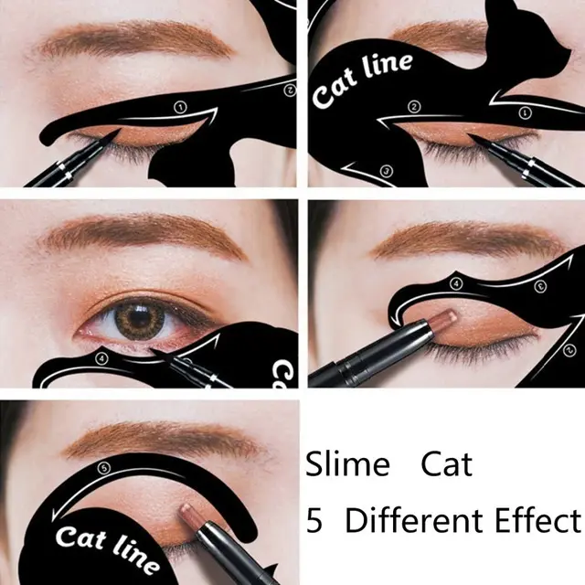 Eye shadow eyeliner makeup tool cat card
