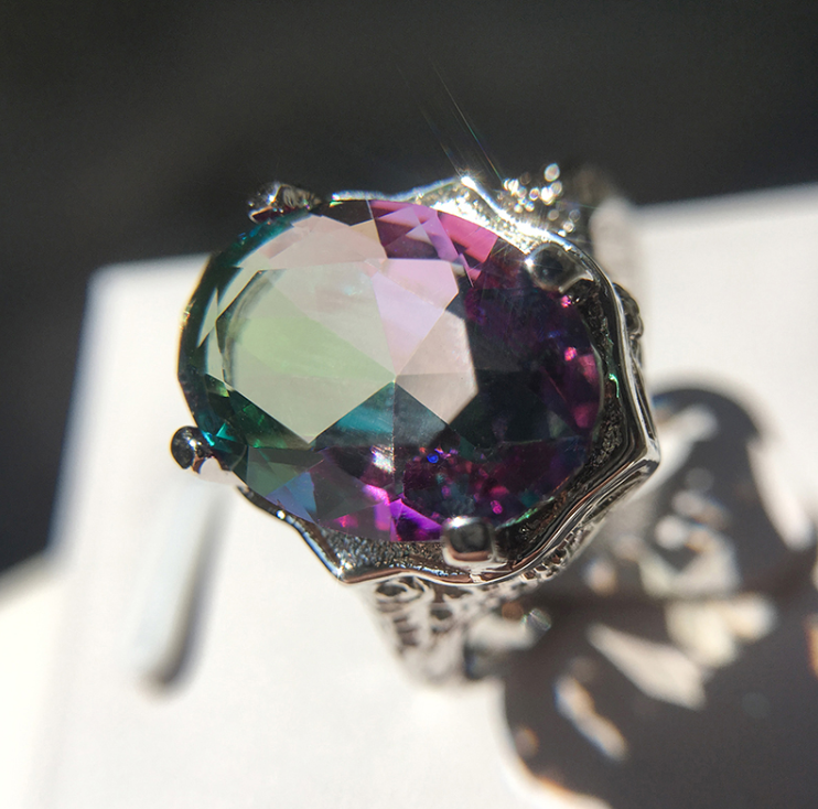 Purple Zircon Platinum Plated Ring
