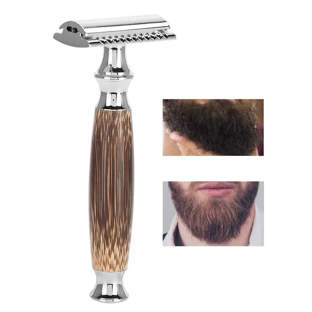 Double Edged Safety Razor with Long Natural Bamboo Handle Experience A Better Shave Grand slam Friendly Male Grooming