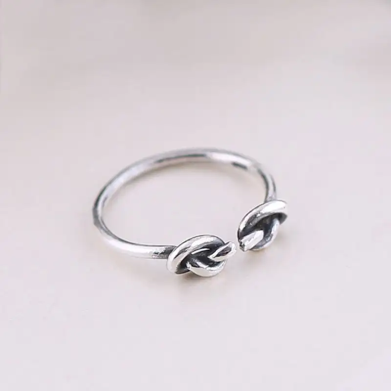 Sterling silver ring lady personality knot