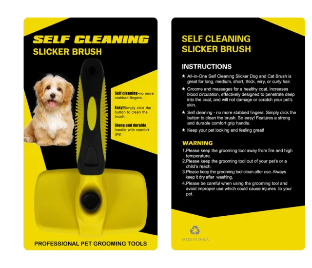 Pet Self Cleaning Slicker Brush Yellow - Shop at LoveMi