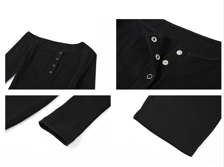 Black long sleeve dress female small crowd design feeling inclined shoulder slim