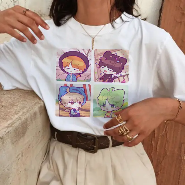 Cartoon character print short sleeve