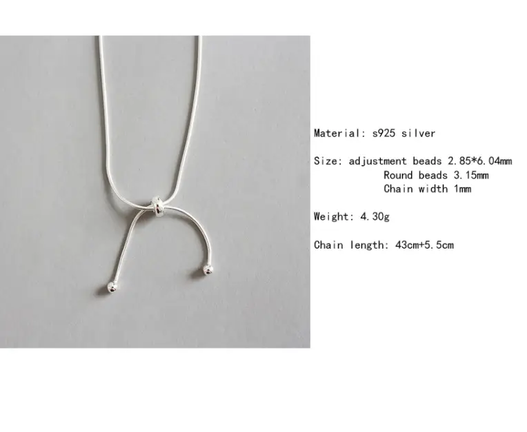 S925 sterling silver female necklace