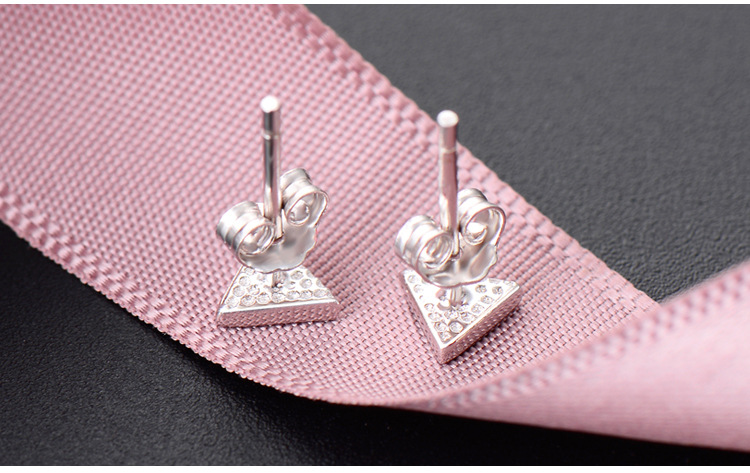 Triangle Black Small Stud Earrings