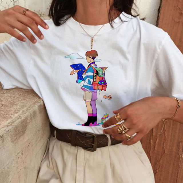 Cartoon character print short sleeve