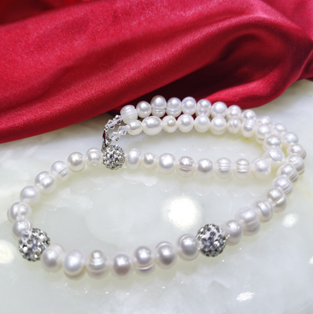 8-9mm Pearl Necklace Bracelet Set — foto 2