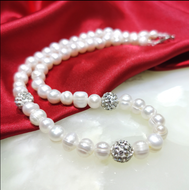 8-9mm Pearl Necklace Bracelet Set — foto 3
