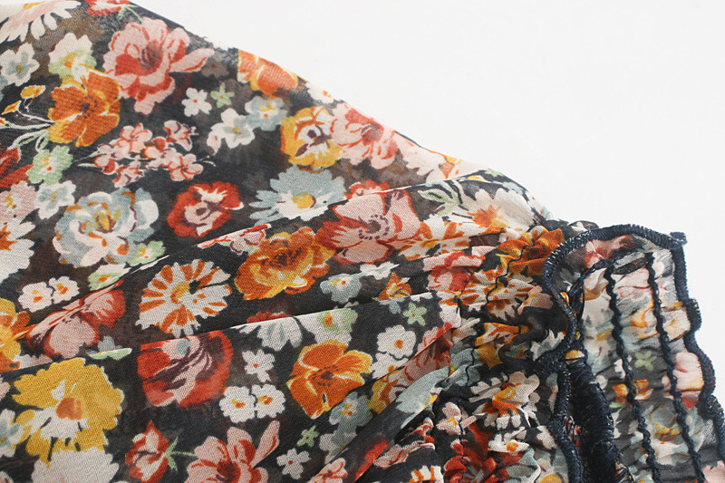Stretch Waist Floral Print Dress