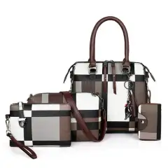 New Luxury Handbags Plaid Women Bags Designer - Brown - View 1