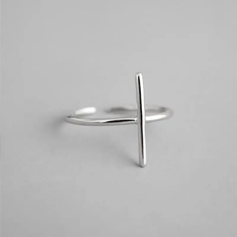 Simple Cross Authentic 100% 925 Sterling Silver Ring