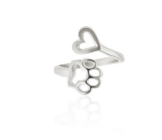 New European And American Love Dog Print Ring