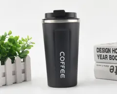 Travel Office Car Stainless Steel Thermal Vacuum Coffee Mug - Black - View 1