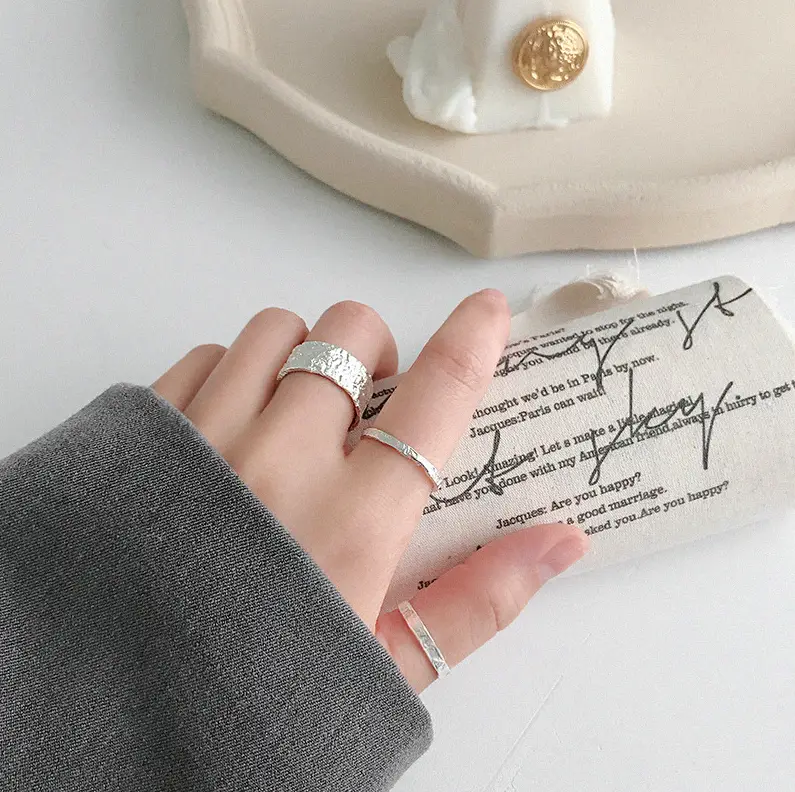 Irregular embossed fine ring