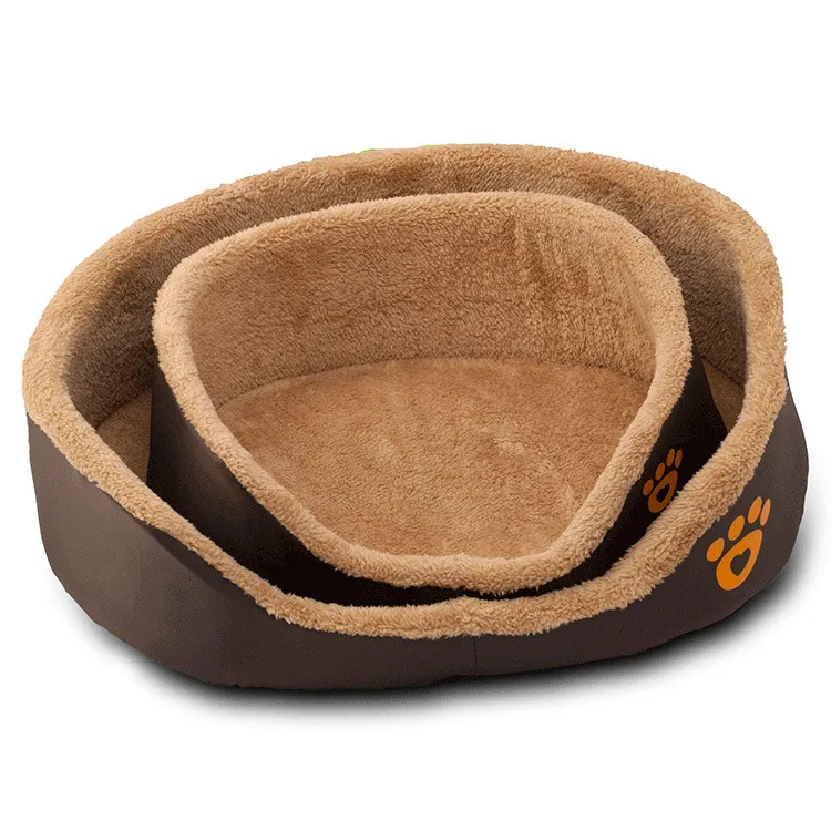 Soft Warm Wool Dog Bed Round Shape Pet Sofa – image 2