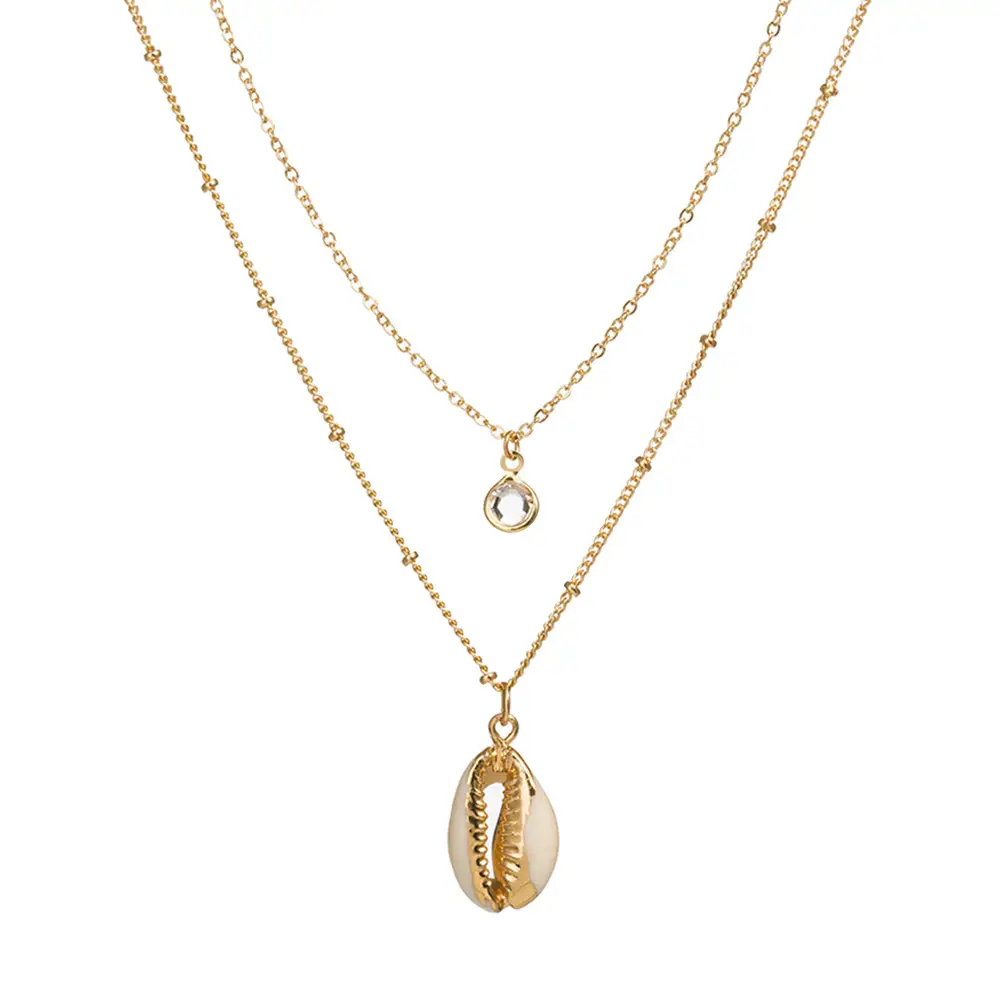 Irregular Natural Stone Shell Pearl Multilayer Necklace