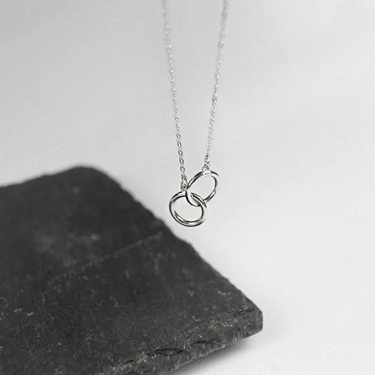 Circle double ring necklace