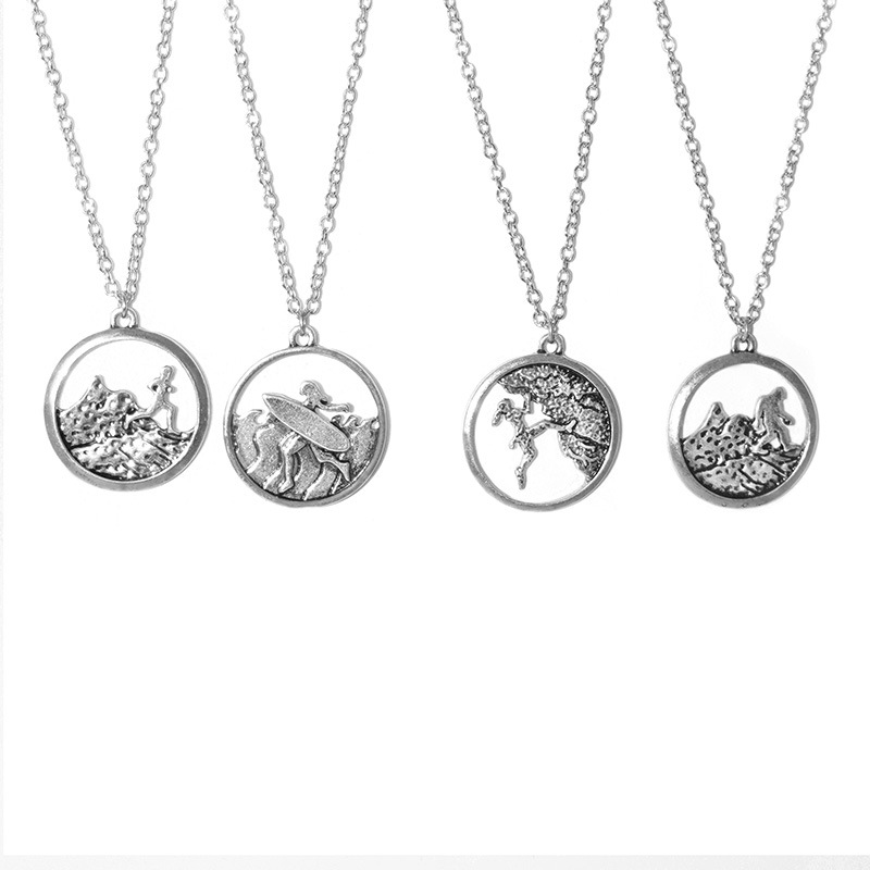 Surf climbing running jogging necklace set