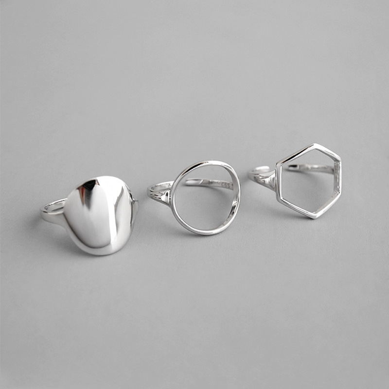 Geometry Shape 925 Sterling Silver Ring for Women