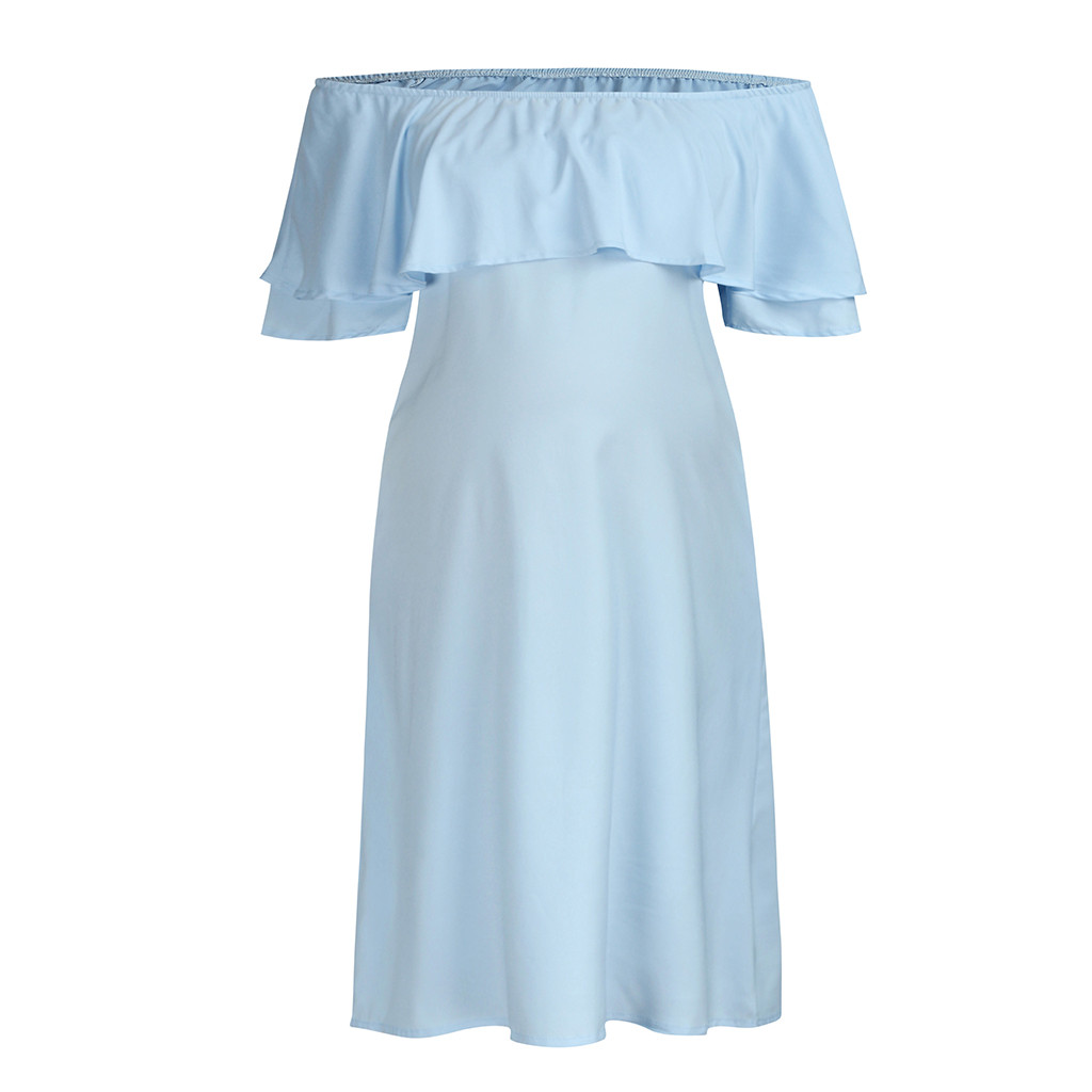 1526140069502 - Maternity dress with shoulder flounce