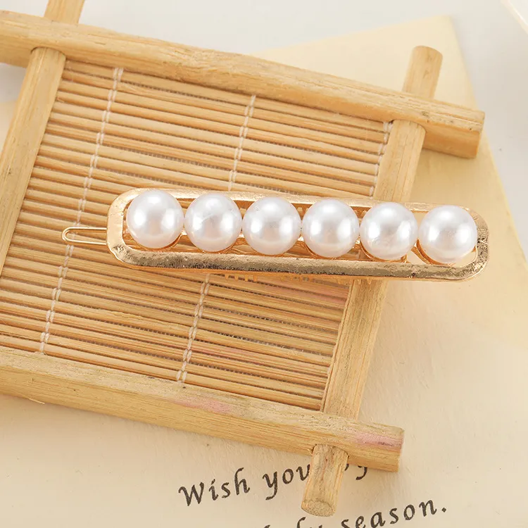 Slip-on Pearl Bow Hair Clip - Box Pearl