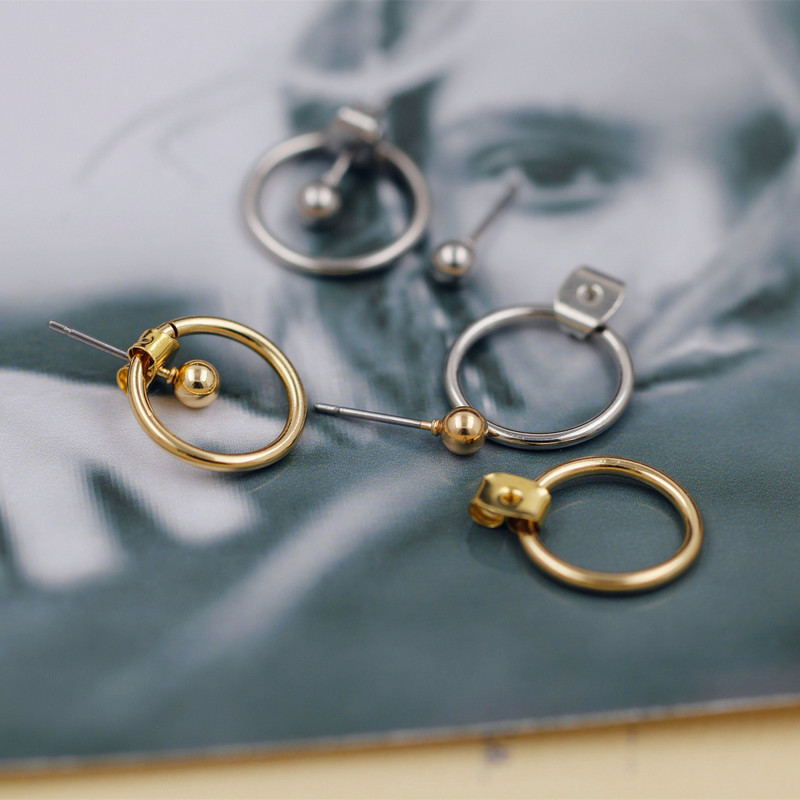 Ring Ear Studs Small Ball Earrings