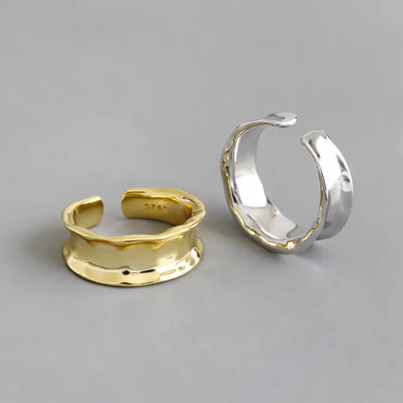 Simple Small Irregular Concave S925 Silver Ring