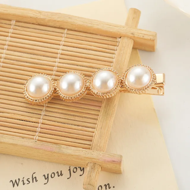 Slip on Pearl Bow Hair Clip Four Pearl - Shop at LoveMi