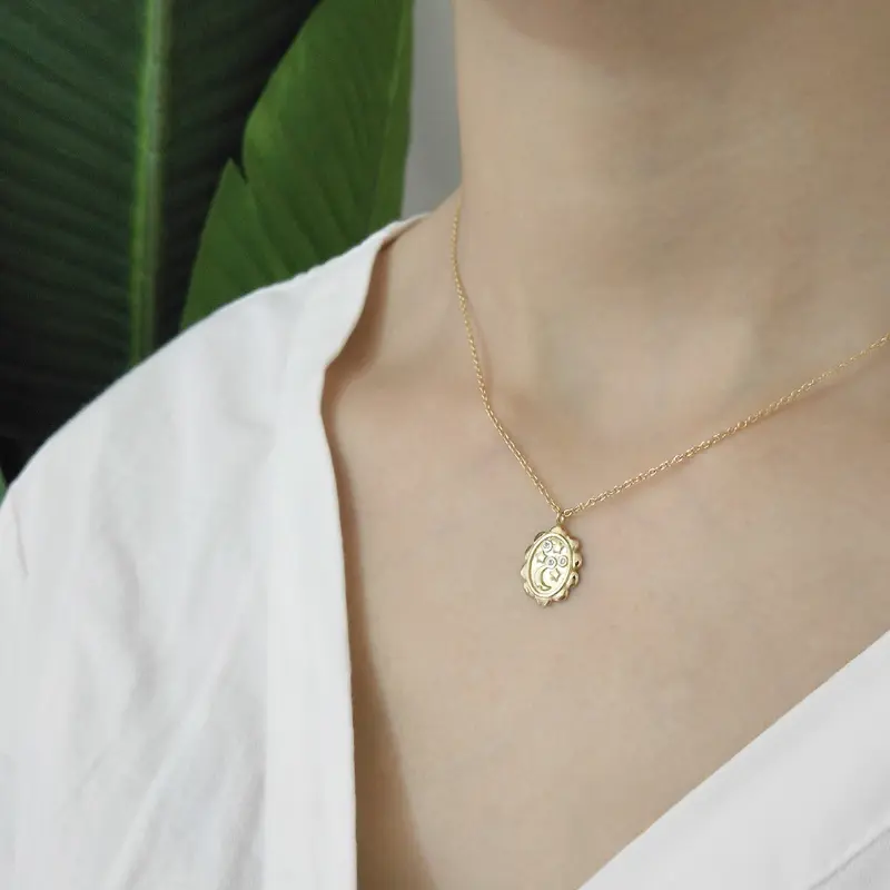 Personalized micro star and moon necklace