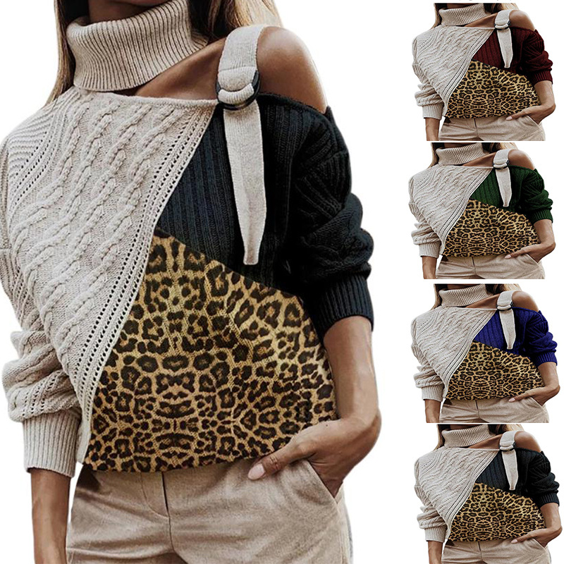 Leopard patchwork sweater