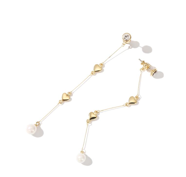 Heart-shaped pendant earrings long pendant earrings