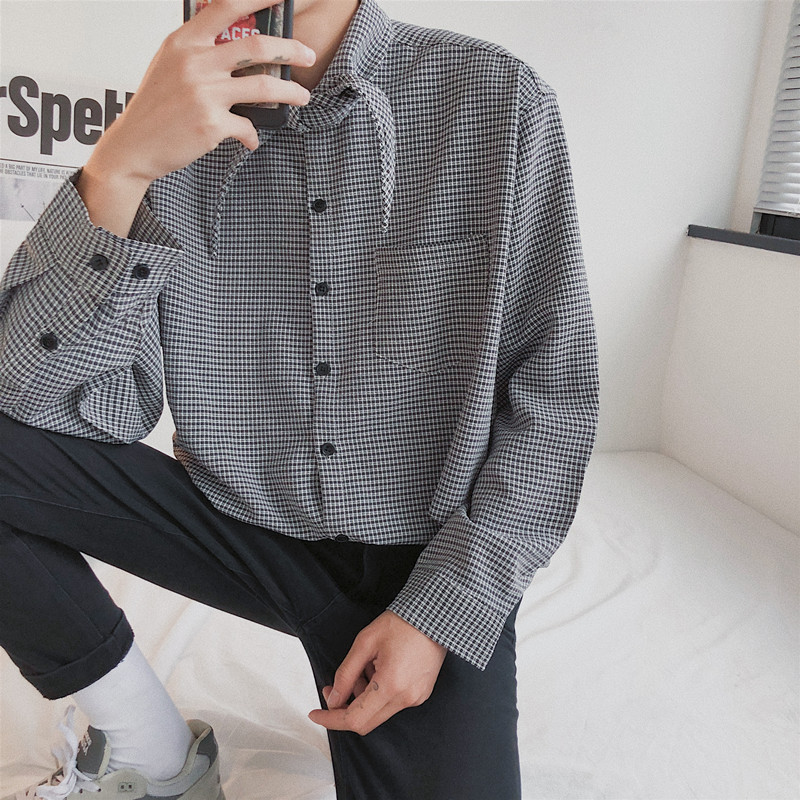 Houndstooth long sleeve shirt