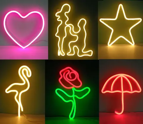 Led Neon Lights Hanging Wall Decorative Opening