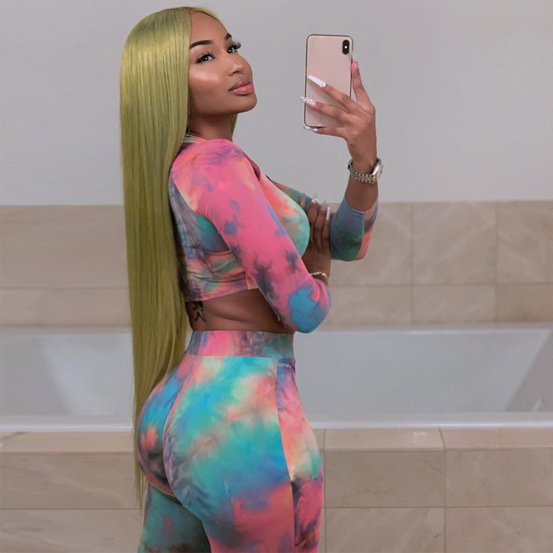 Tie-dyed zip top trousers