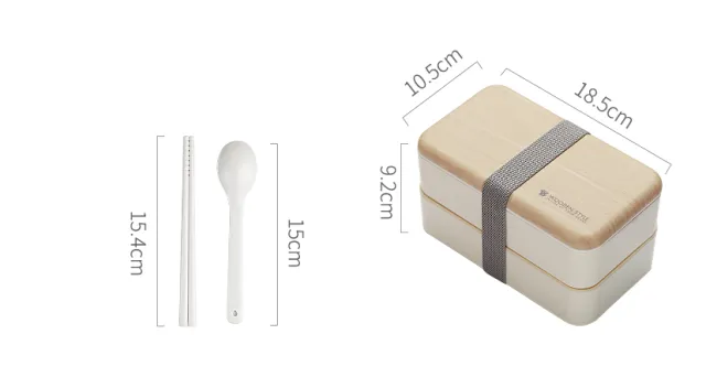 Japanese bento box office worker ins double separated lunch box White - Shop at LoveMi