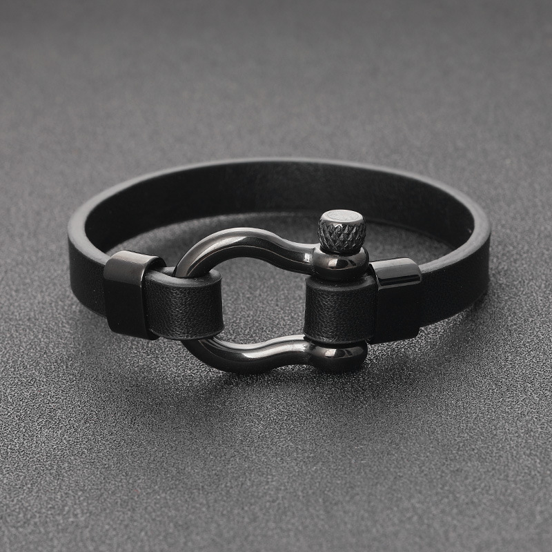 Rock punk minimalist leather bracelet