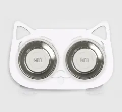 Anti-falling Cat Dog Feeding Water Bowl - White - View 1