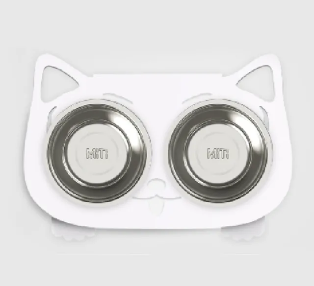 Anti falling Cat Dog Feeding Water Bowl White - Shop at LoveMi