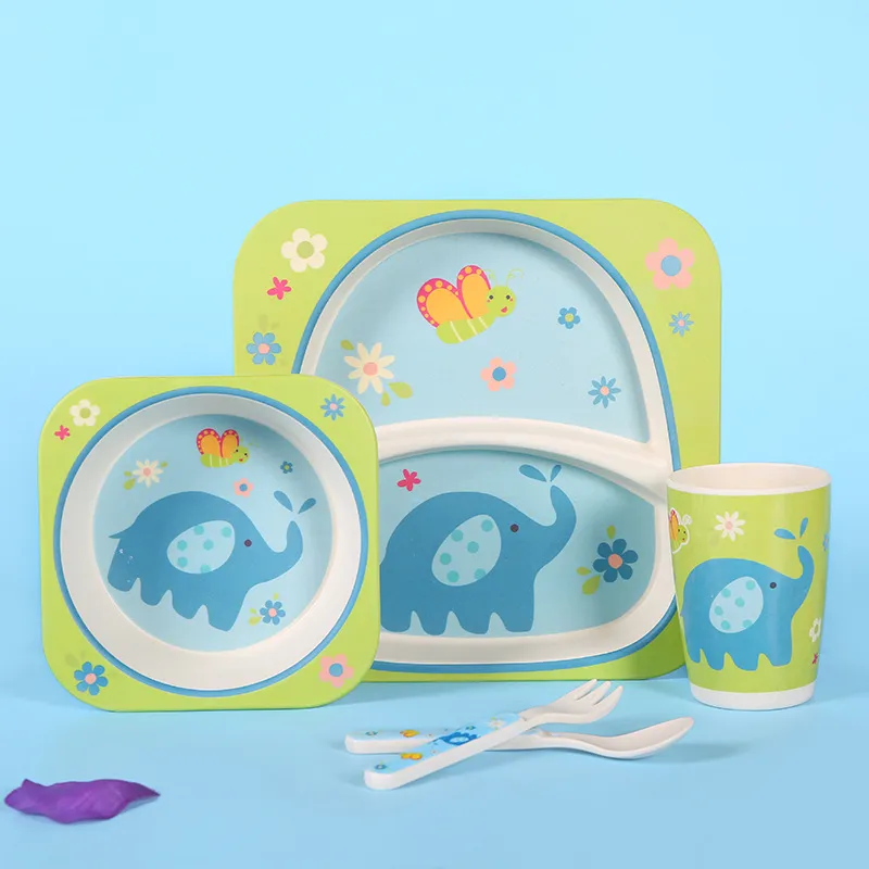 Five-piece children's tableware set - Elephant