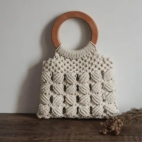 Fashion Cotton Rope Straw Women Bags