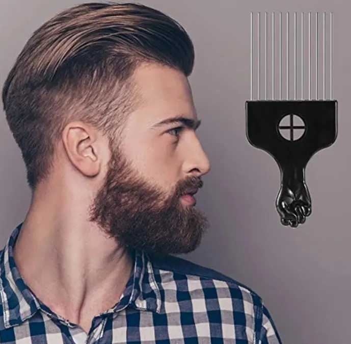 Metal Comb African Hair Pik Brush Salon Hairdressing Hairstyle