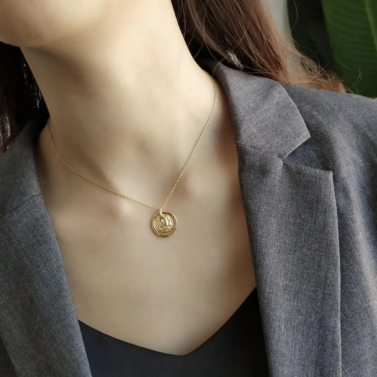 925 sterling silver Eternal love gold pendant necklace