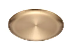 Retro Metal Round Tray Stainless Steel Snack Fruit Tray Jewelry Storage Tray European Style Dinner Plates - 23Cm - View 1