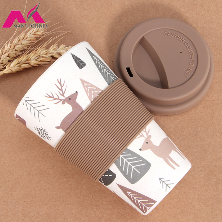 كوب بامبو محمول عملي قابل لإعادة الاستخدام 400 مل