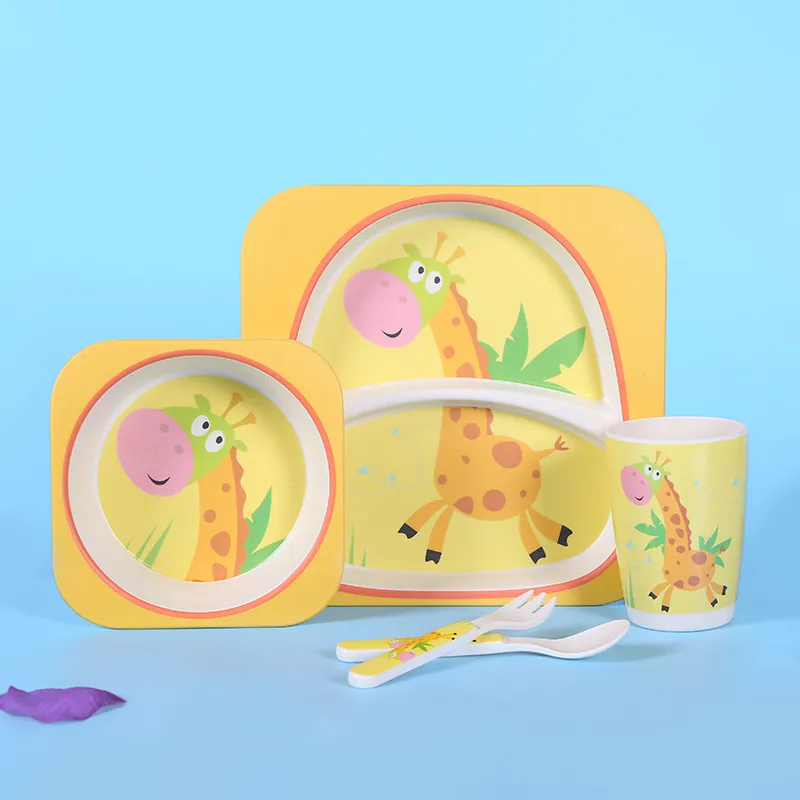 Five-piece children's tableware set - Giraffe