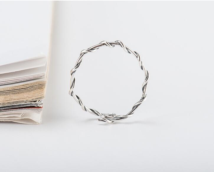 Sterling Silver Branch Twist Thin Ring