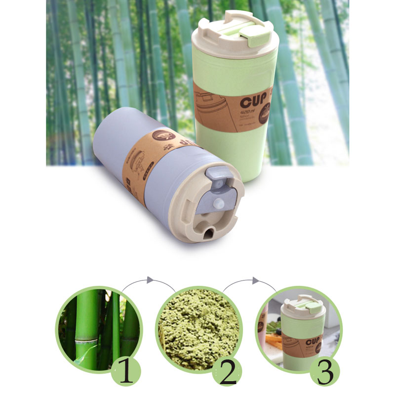 420ml Portable Practical Reusable Bamboo Fiber Coffee Cups
